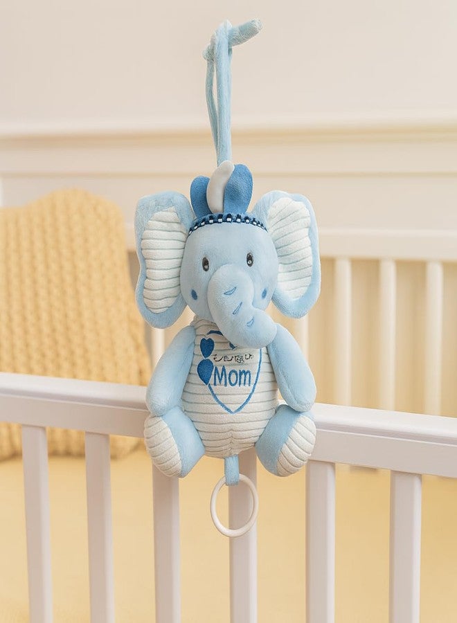 DTR Creation Baby Elephant Musical Hanging Toy - Pull String Lullaby Plush Toy for Crib, Cot, Car Seat & Stroller | Soft Newborn Music (Blue-1) - Image 5